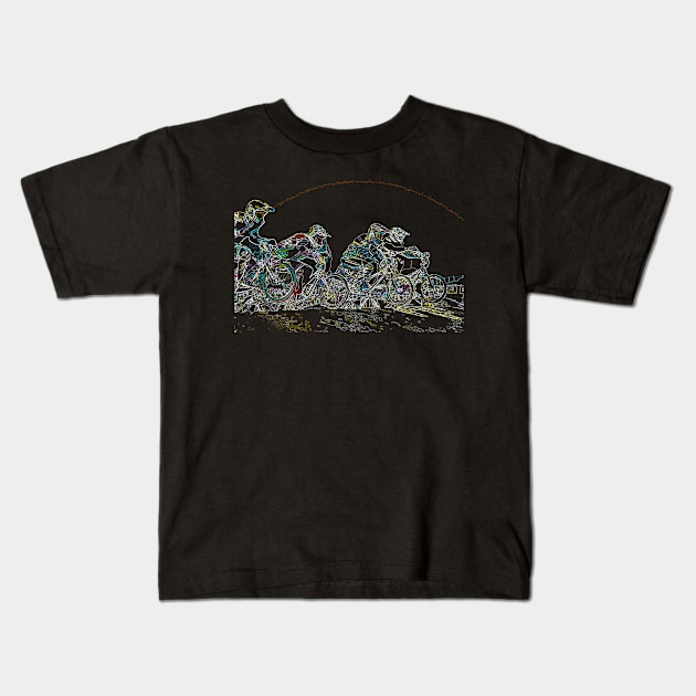 bmx Kids T-Shirt by rickylabellevie